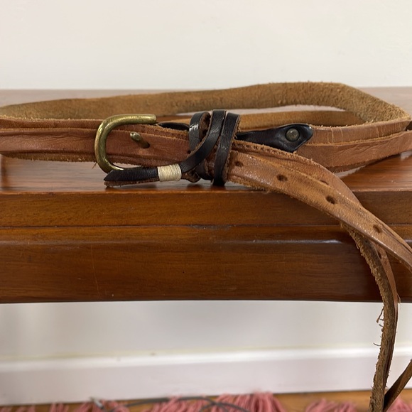 Brown leather belt - Picture 3 of 7
